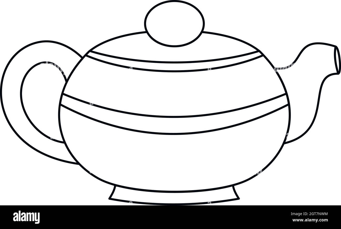 Teekanne-Symbol, Umriss-Stil Stock Vektor