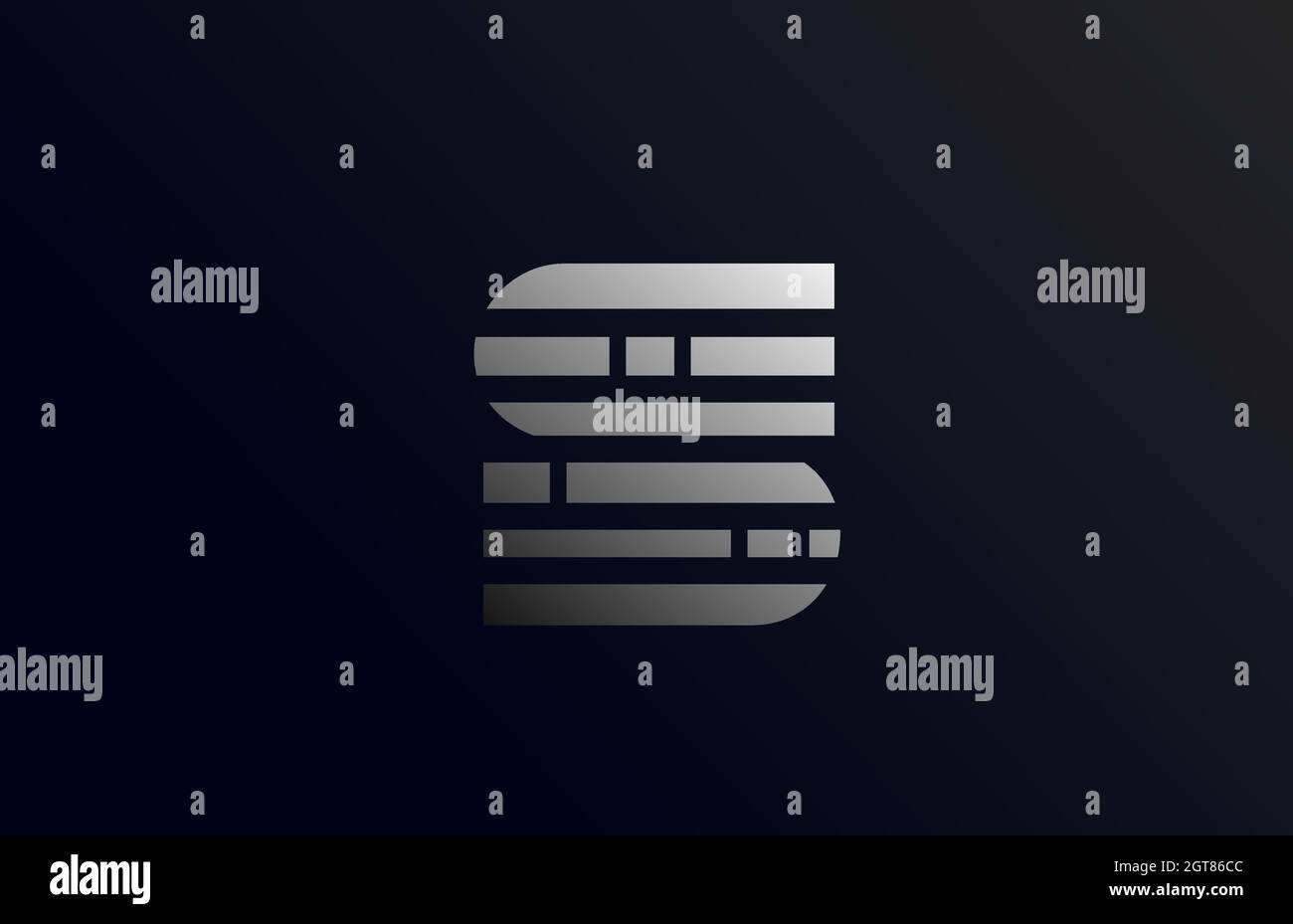 buchstabe s-Symbol-Logo mit Linie. Kreatives Design für Unternehmen und Unternehmen mit Farbverlauf in Schwarz und Grau Stock Vektor