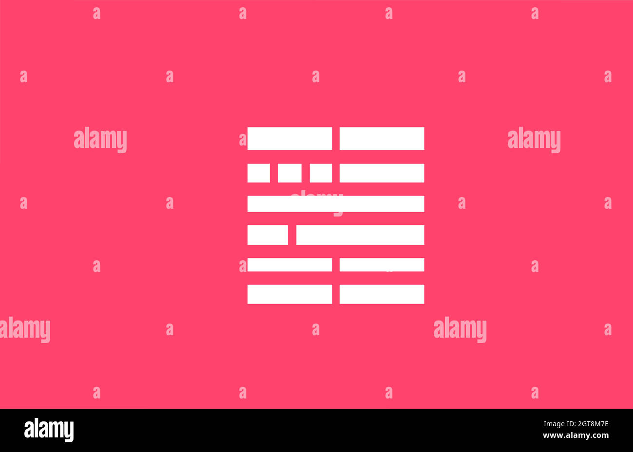 Pinkfarbenes H-Logo-Alphabet-Symbol mit Linienblock. Kreatives Design für Unternehmen und Unternehmen Stock Vektor