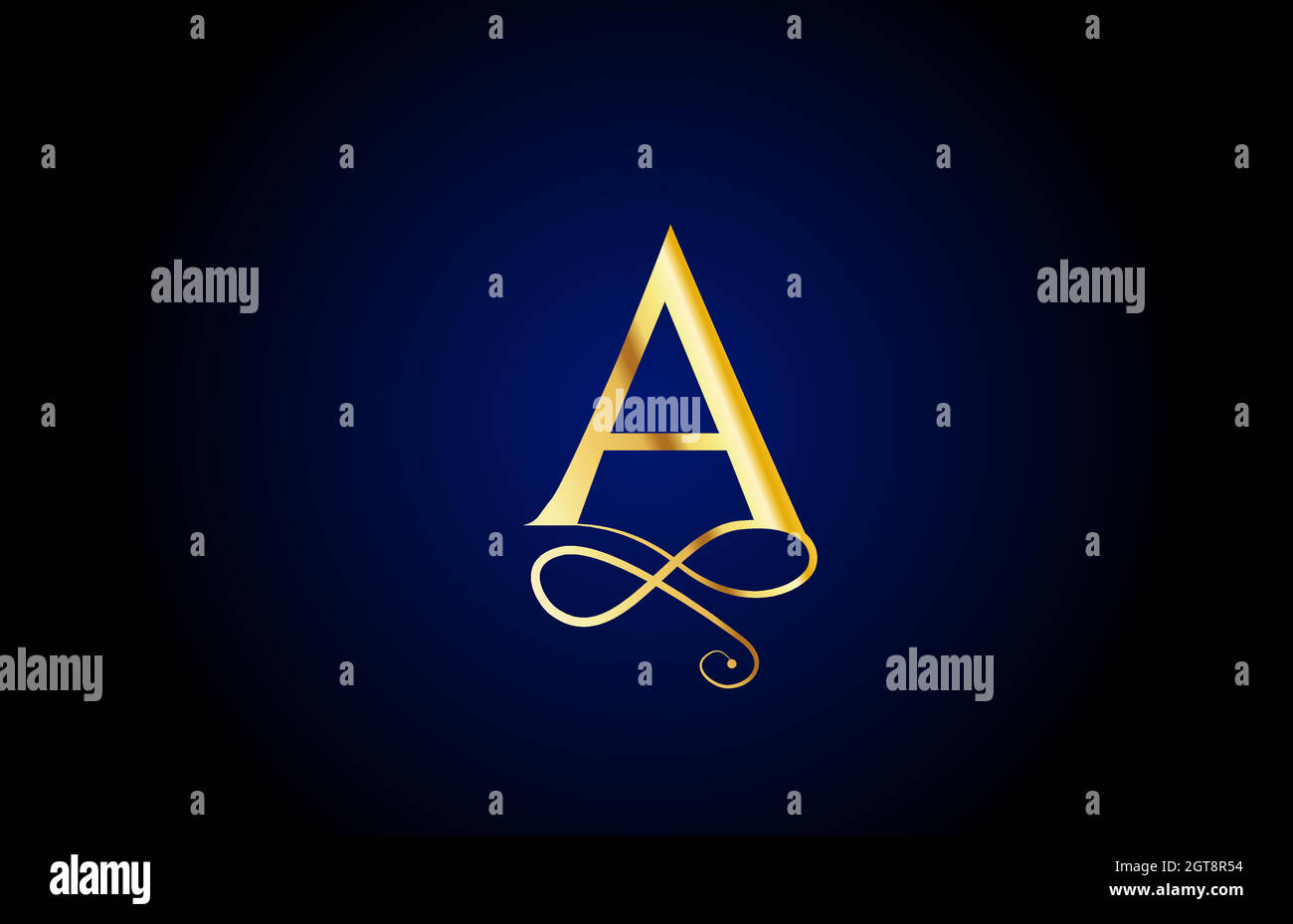 golden Ein elegantes Monogramm Alphabet Buchstaben Symbol-Logo-Design. Vintage Corporate Brading für Luxusprodukte und Unternehmen Stock Vektor