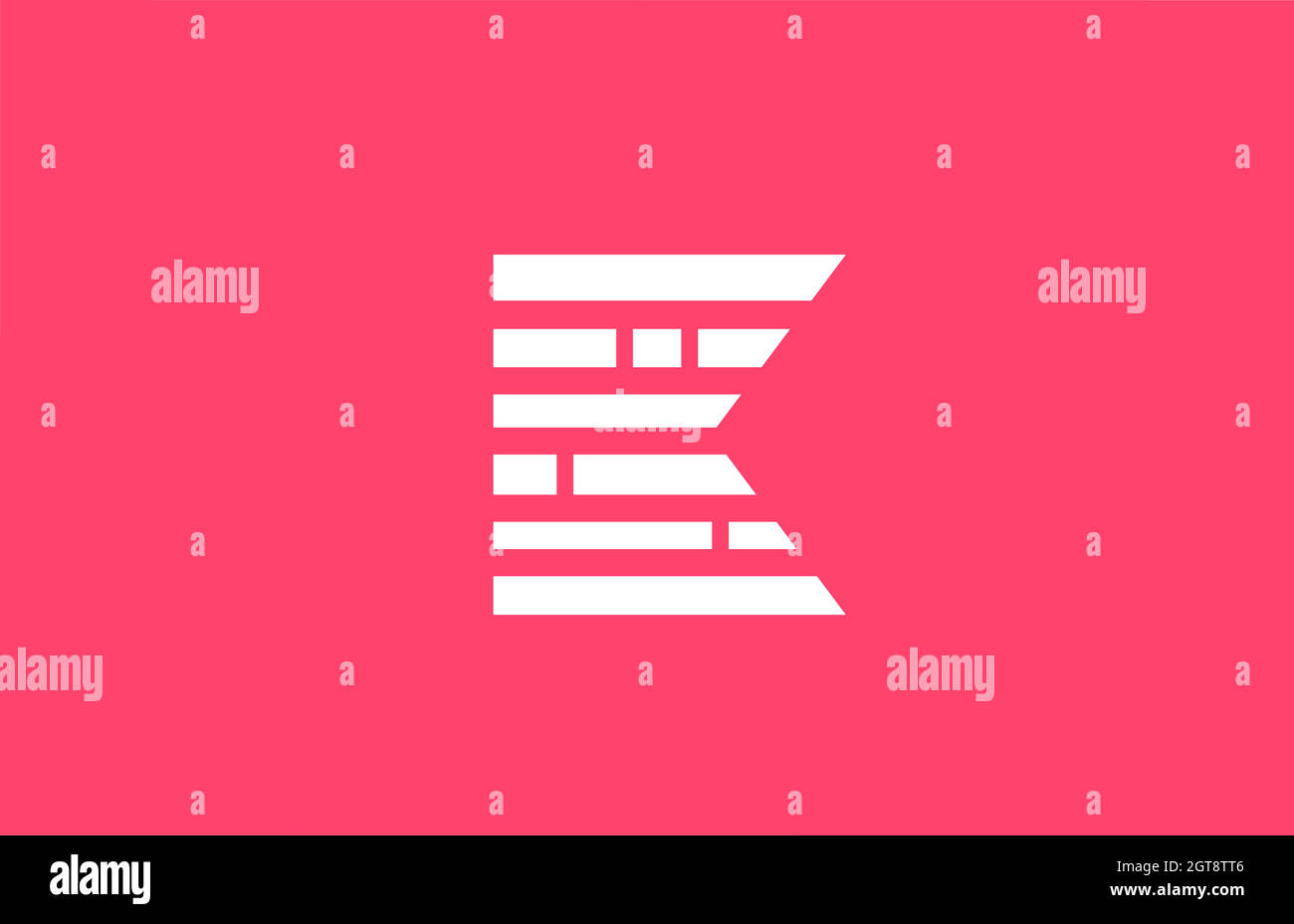 Pink Letter K-Logo Alphabet-Symbol mit Linienblock. Kreatives Design für Unternehmen und Unternehmen Stock Vektor