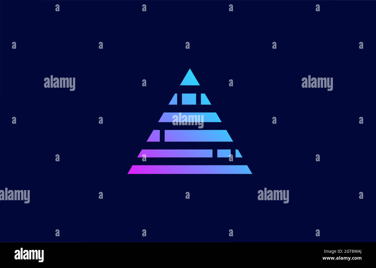 Buchstabe Ein Logo-Alphabet-Symbol mit Blocklinie. Kreatives Design für Unternehmen und Unternehmen in rosa-blauer Farbgebung Stock Vektor