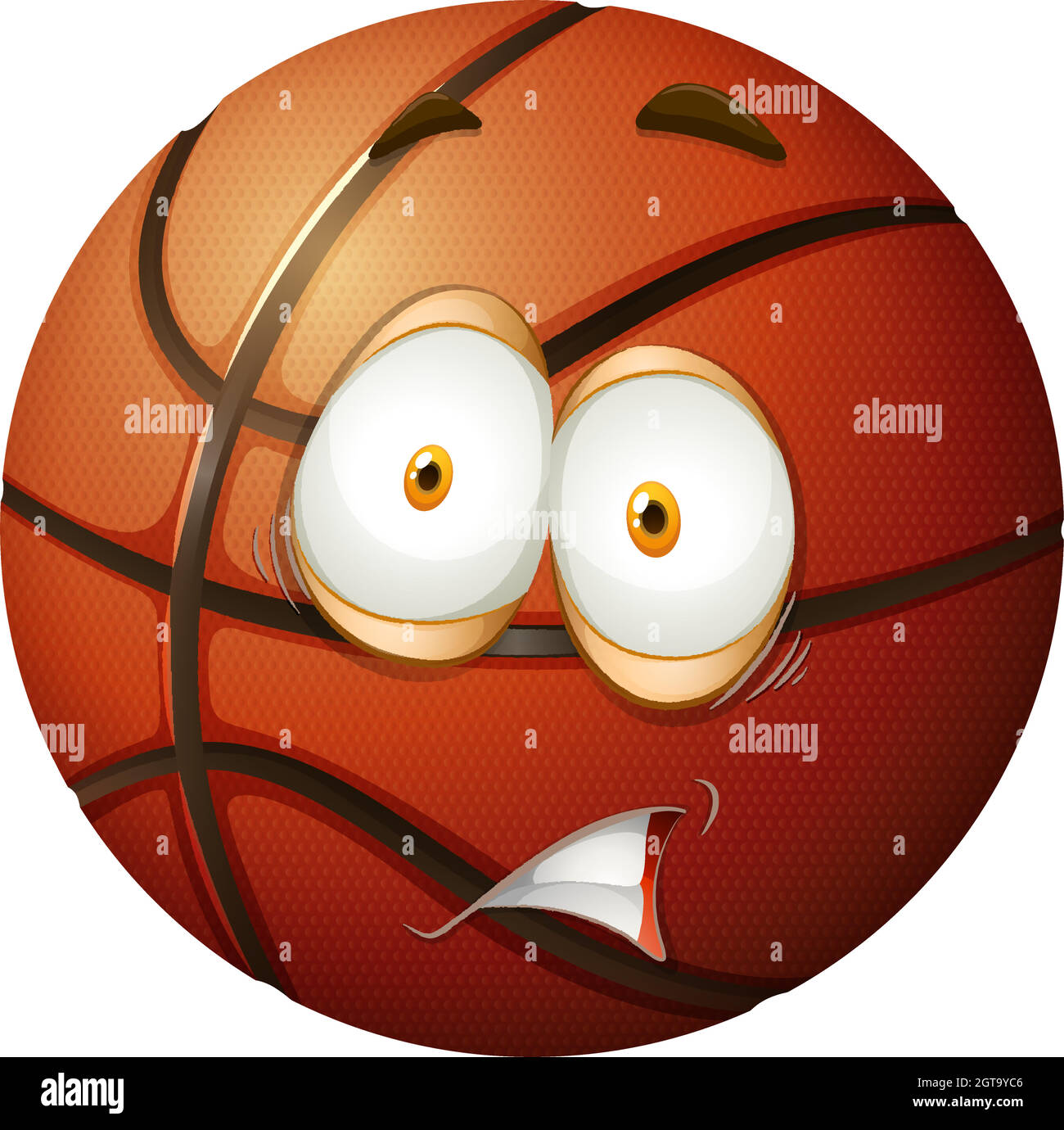 Basketball mit nervösen Emotionen Stock Vektor