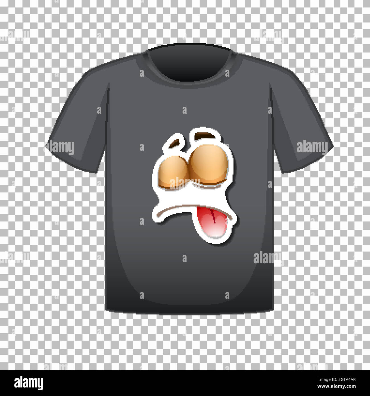 T-Shirt-Dessin mit Grafik vorne Stock Vektor