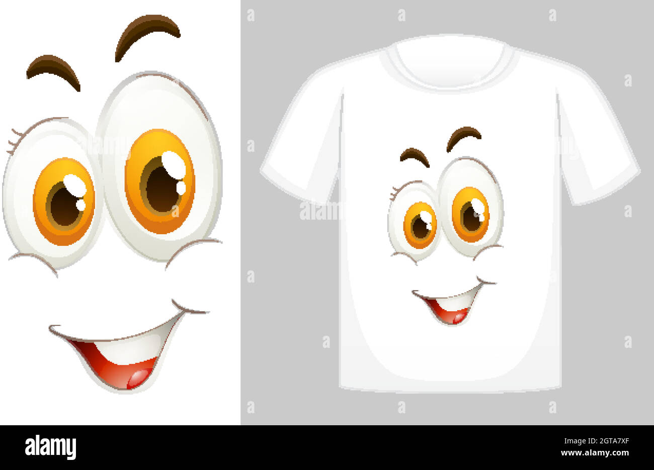 T-Shirt-Dessin mit Grafik vorne Stock Vektor