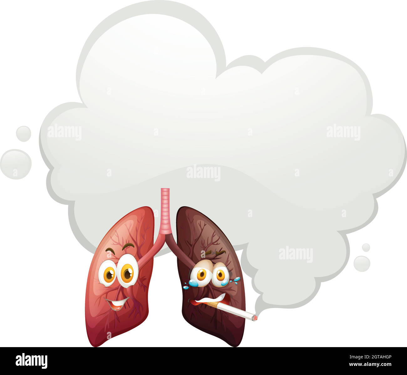 Ein Vergleich der menschlichen Lunge Stock Vektor