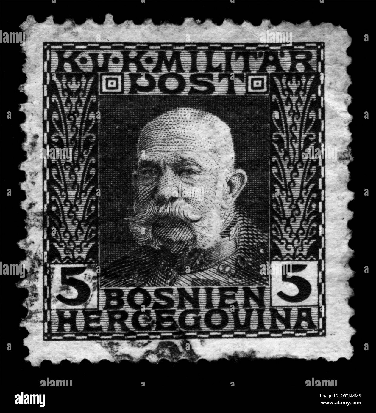 Briefmarkendruck in Bosnien, Herzegowina Stockfoto