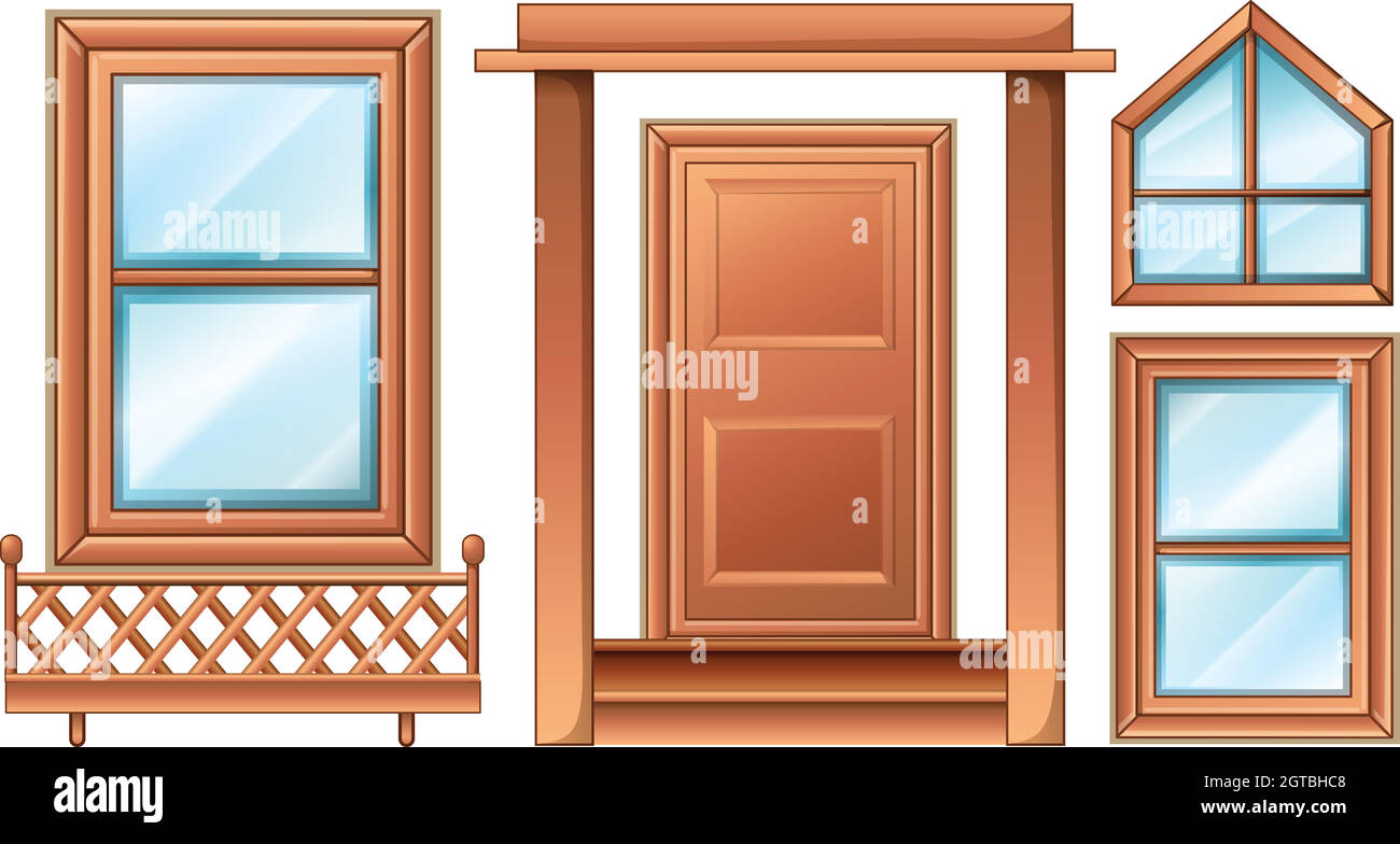 Unterschiedliche Türdesigns Stock Vektor