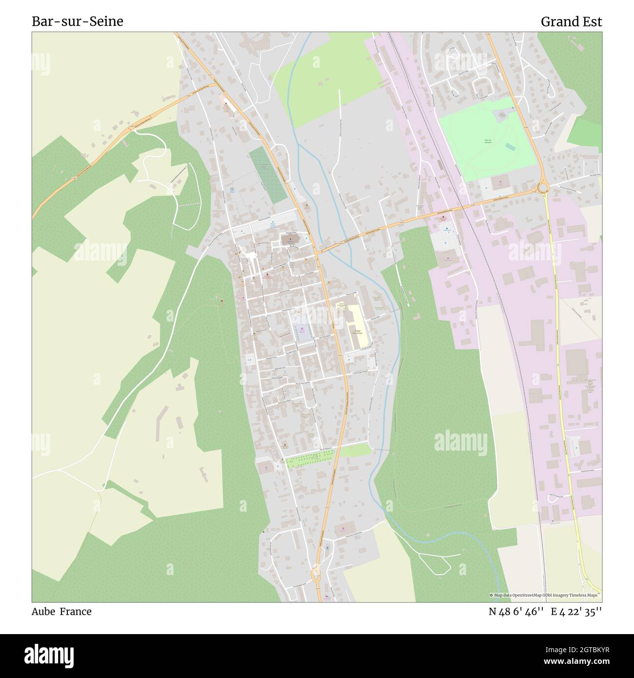 Bar-sur-seine, Aube, Frankreich, Grand Est, N 48 6' 46'', E 4 22' 35'', map, Timeless Map veröffentlicht im Jahr 2021. Reisende, Entdecker und Abenteurer wie Florence Nightingale, David Livingstone, Ernest Shackleton, Lewis and Clark und Sherlock Holmes haben sich bei der Planung von Reisen zu den entlegensten Ecken der Welt auf Karten verlassen.Timeless Maps kartiert die meisten Orte auf der Welt und zeigt die Verwirklichung großer Träume Stockfoto