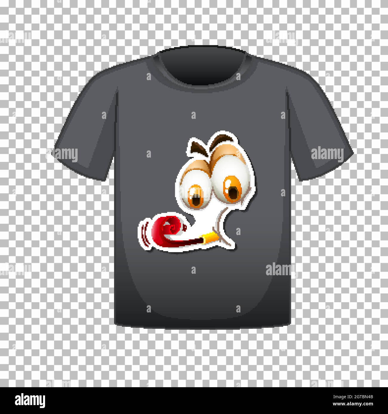 T-Shirt-Dessin mit Grafik vorne Stock Vektor