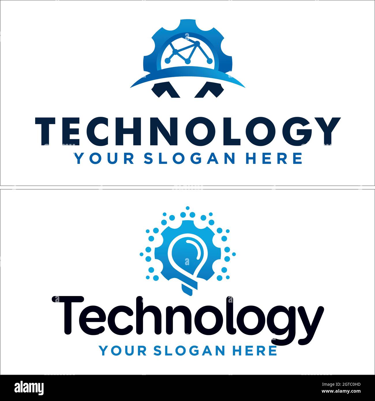 Technologie Wartung Glühbirne Logo Design Stock Vektor