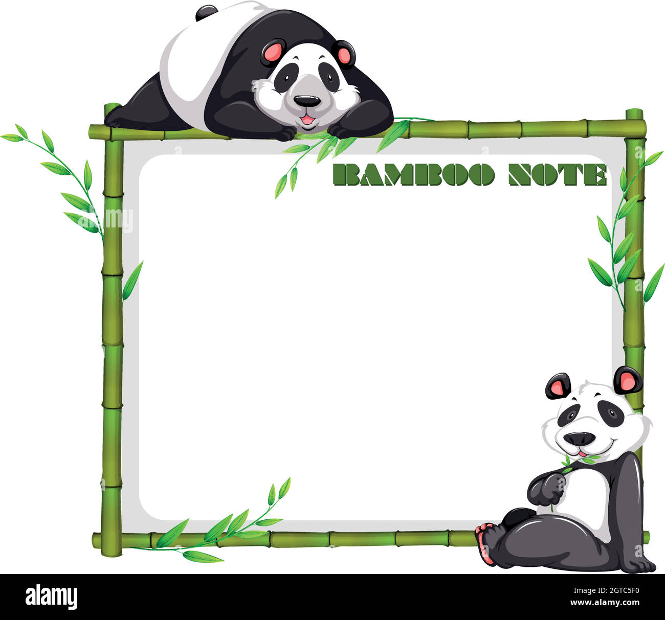 Bordre mit Bambus und Panda Stock-Vektorgrafik - Alamy