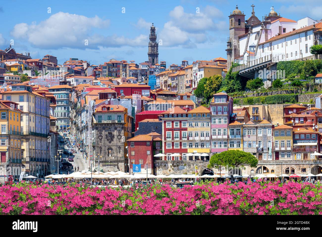 Blick auf den alten Stadtteil Ribeira, Porto, Portugal Stockfoto