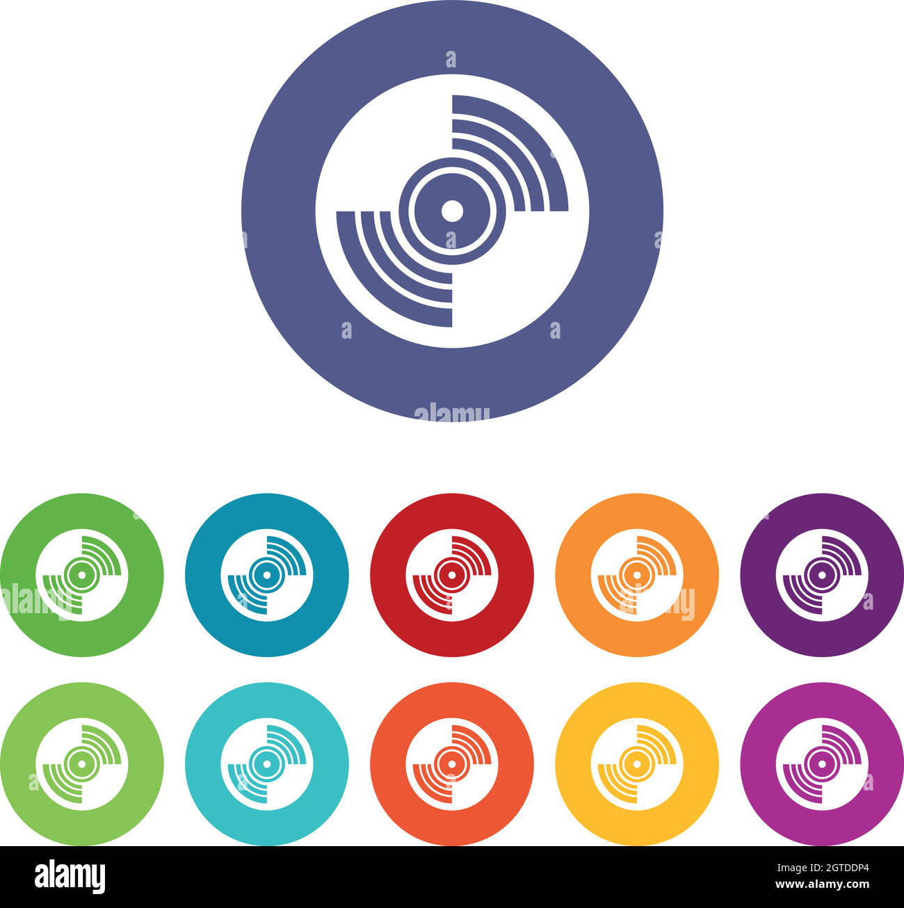 Gramophone Vinyl LP Plattenset-Ikonen Stock Vektor