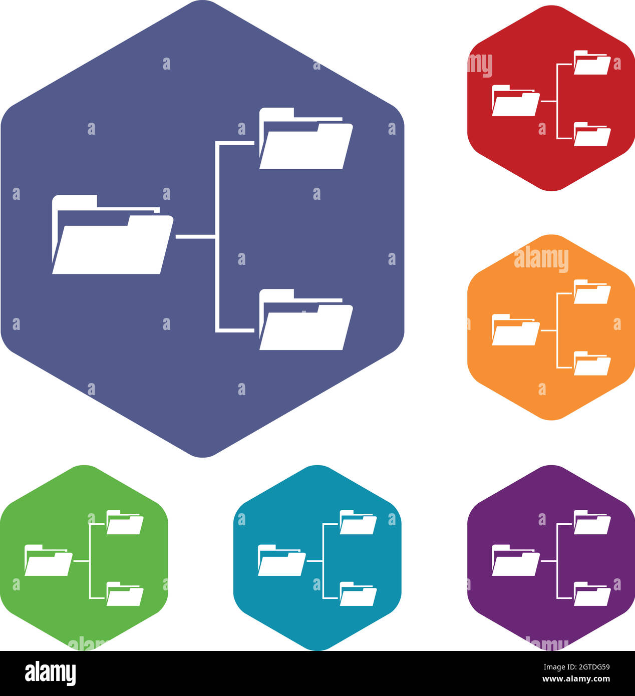 Ordnern strukturieren Icons set Stock Vektor