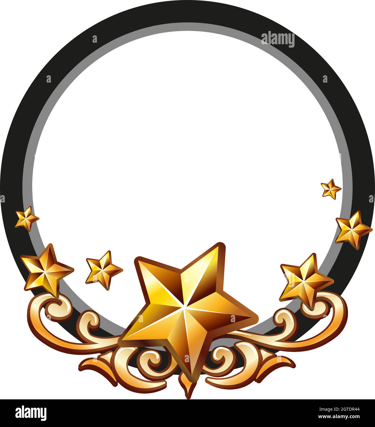 Logo-Design mit goldenen Sternen Stock Vektor