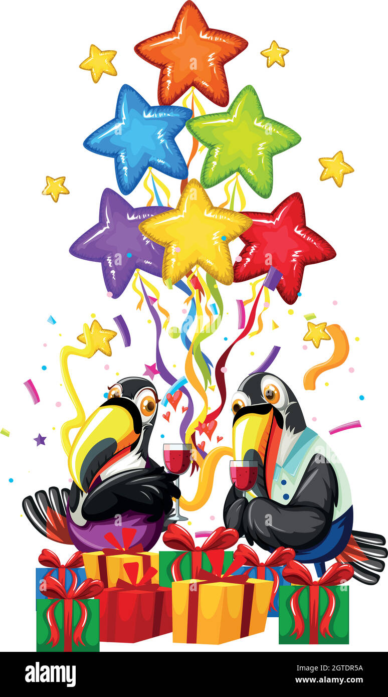 Farbenfrohes Papageienfest-Konzept Stock Vektor