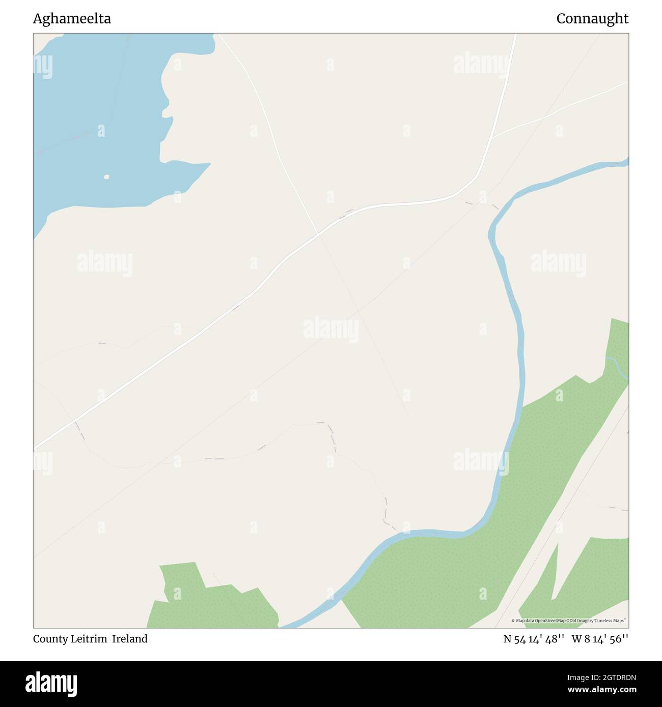 Aghameelta, County Leitrim, Irland, Connaught, N 54 14' 48'', W 8 14' 56'', map, Timeless Map veröffentlicht im Jahr 2021. Reisende, Entdecker und Abenteurer wie Florence Nightingale, David Livingstone, Ernest Shackleton, Lewis and Clark und Sherlock Holmes haben sich bei der Planung von Reisen zu den entlegensten Ecken der Welt auf Karten verlassen.Timeless Maps kartiert die meisten Orte auf der Welt und zeigt die Verwirklichung großer Träume Stockfoto