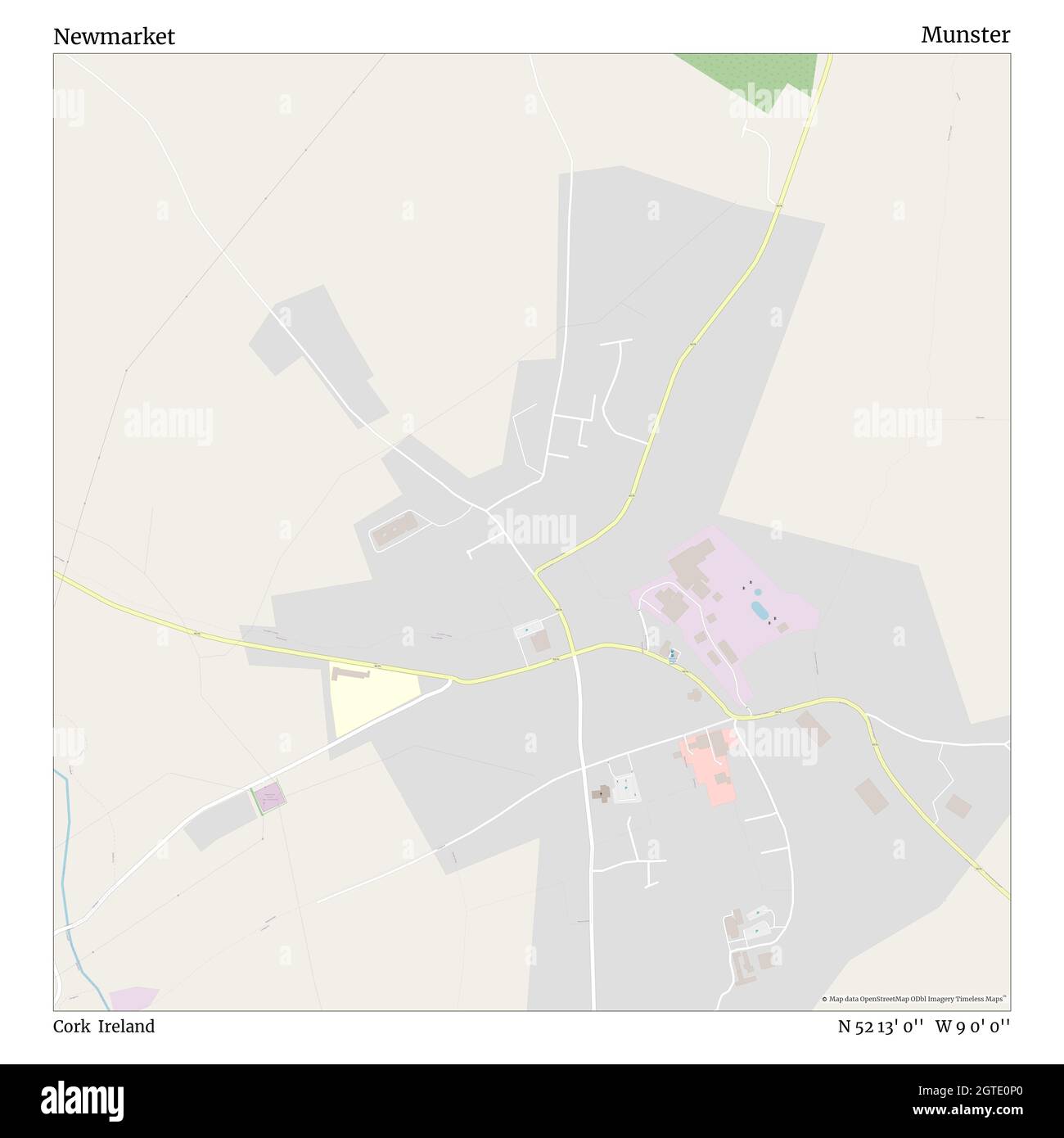 Newmarket, Cork, Ireland, Munster, N 52 13' 0'', W 9 0' 0''', map, Timeless Map veröffentlicht im Jahr 2021. Reisende, Entdecker und Abenteurer wie Florence Nightingale, David Livingstone, Ernest Shackleton, Lewis and Clark und Sherlock Holmes haben sich bei der Planung von Reisen zu den entlegensten Ecken der Welt auf Karten verlassen.Timeless Maps kartiert die meisten Orte auf der Welt und zeigt die Verwirklichung großer Träume Stockfoto