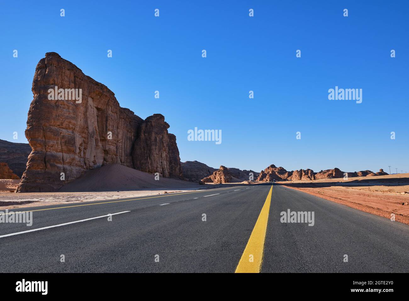 Autobahn Al Ula Stockfoto