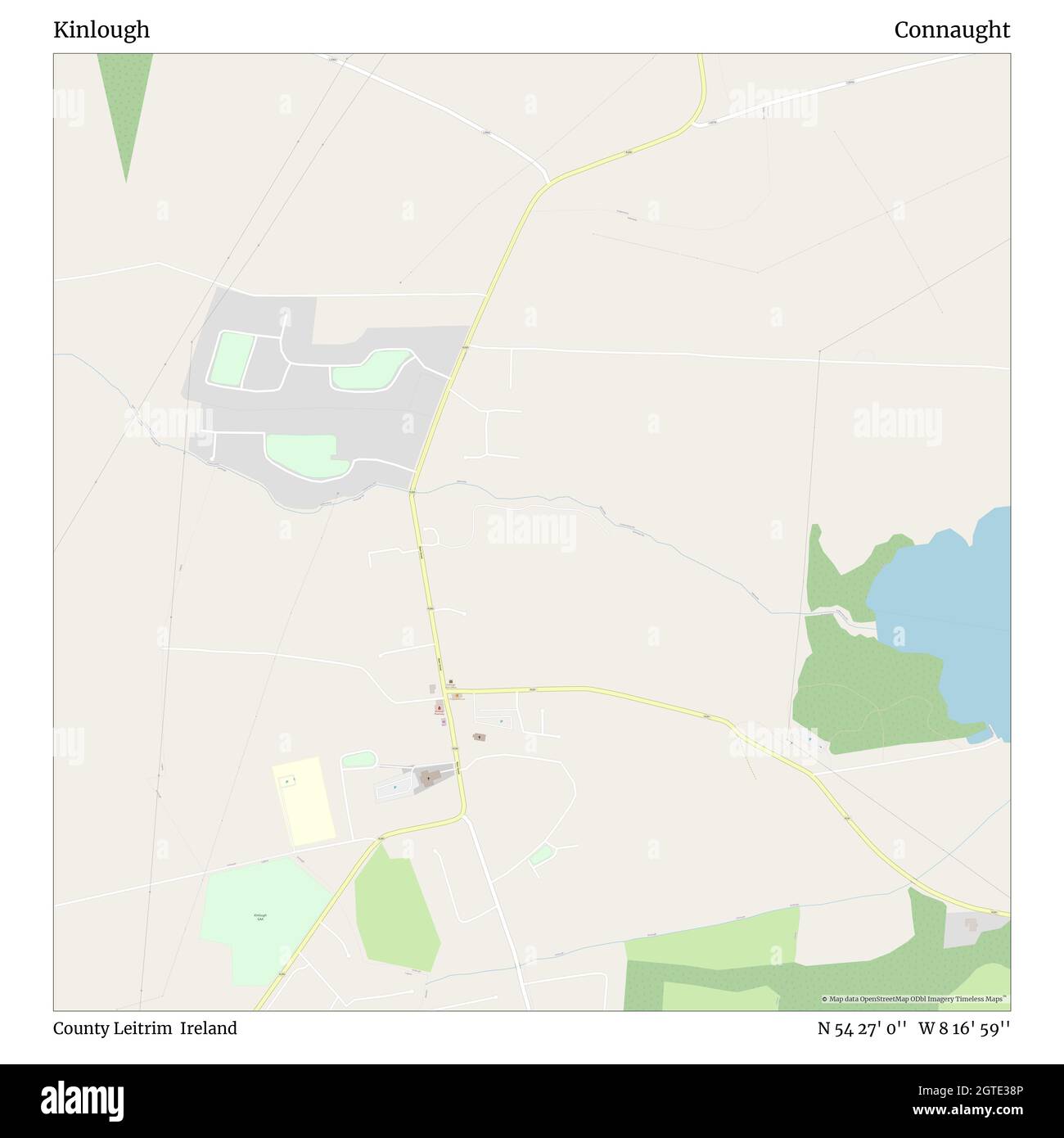 Kinlough, County Leitrim, Ireland, Connaught, N 54 27' 0'', W 8 16' 59'', map, Timeless Map veröffentlicht im Jahr 2021. Reisende, Entdecker und Abenteurer wie Florence Nightingale, David Livingstone, Ernest Shackleton, Lewis and Clark und Sherlock Holmes haben sich bei der Planung von Reisen zu den entlegensten Ecken der Welt auf Karten verlassen.Timeless Maps kartiert die meisten Orte auf der Welt und zeigt die Verwirklichung großer Träume Stockfoto