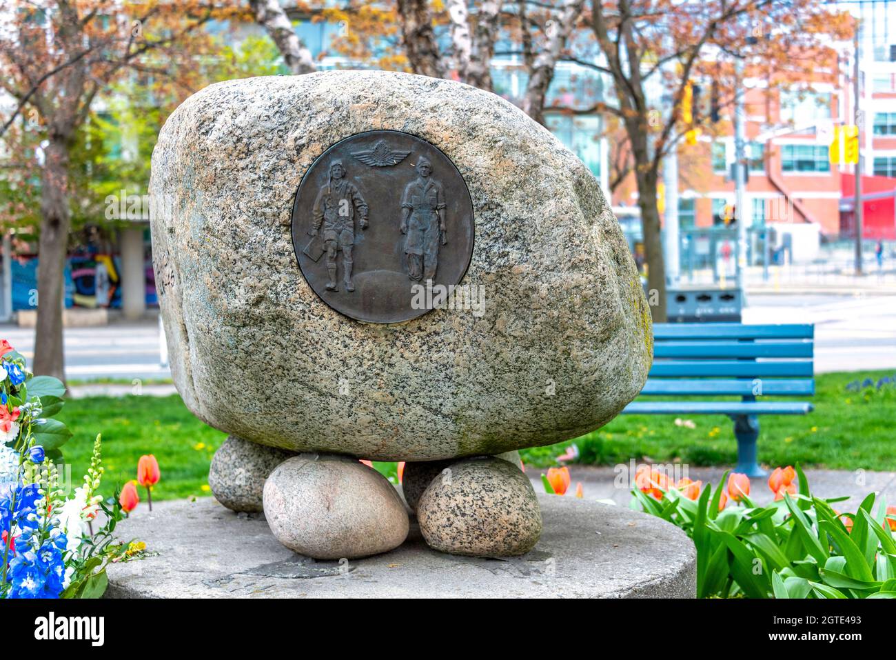 Monument im Little Norway Park, Toronto, Kanada Stockfoto