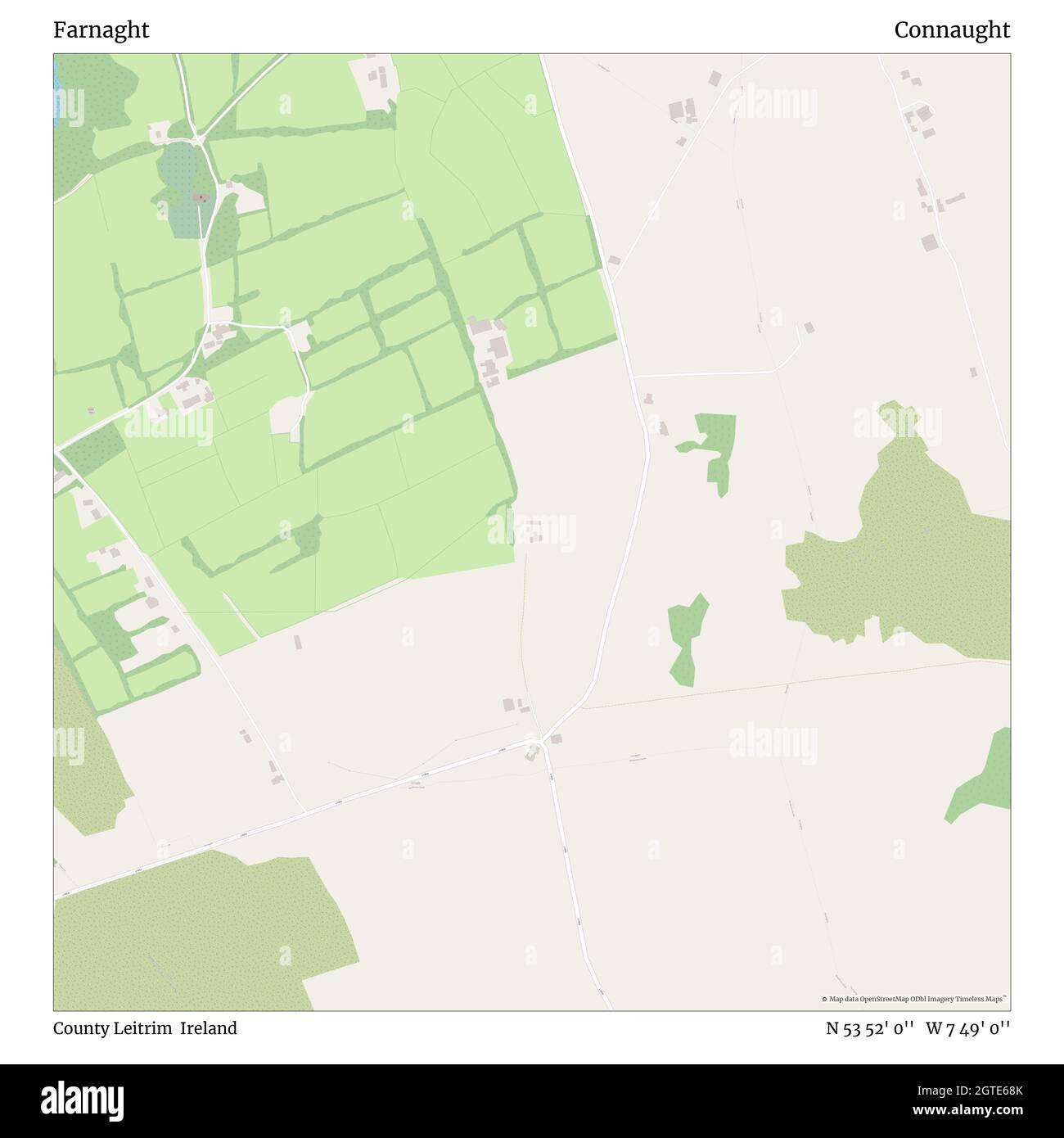 Farnaght, County Leitrim, Ireland, Connaught, N 53 52' 0'', W 7 49' 0'', map, Timeless Map veröffentlicht im Jahr 2021. Reisende, Entdecker und Abenteurer wie Florence Nightingale, David Livingstone, Ernest Shackleton, Lewis and Clark und Sherlock Holmes haben sich bei der Planung von Reisen zu den entlegensten Ecken der Welt auf Karten verlassen.Timeless Maps kartiert die meisten Orte auf der Welt und zeigt die Verwirklichung großer Träume Stockfoto