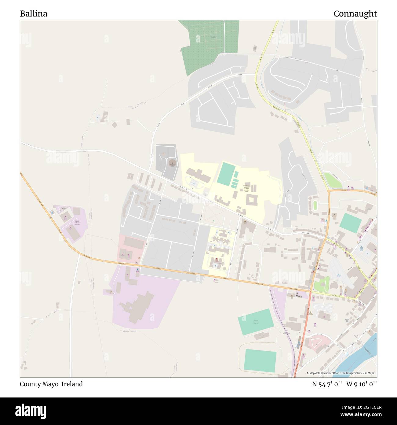 Ballina, County Mayo, Ireland, Connaught, N 54 7' 0'', W 9 10' 0'', map ...