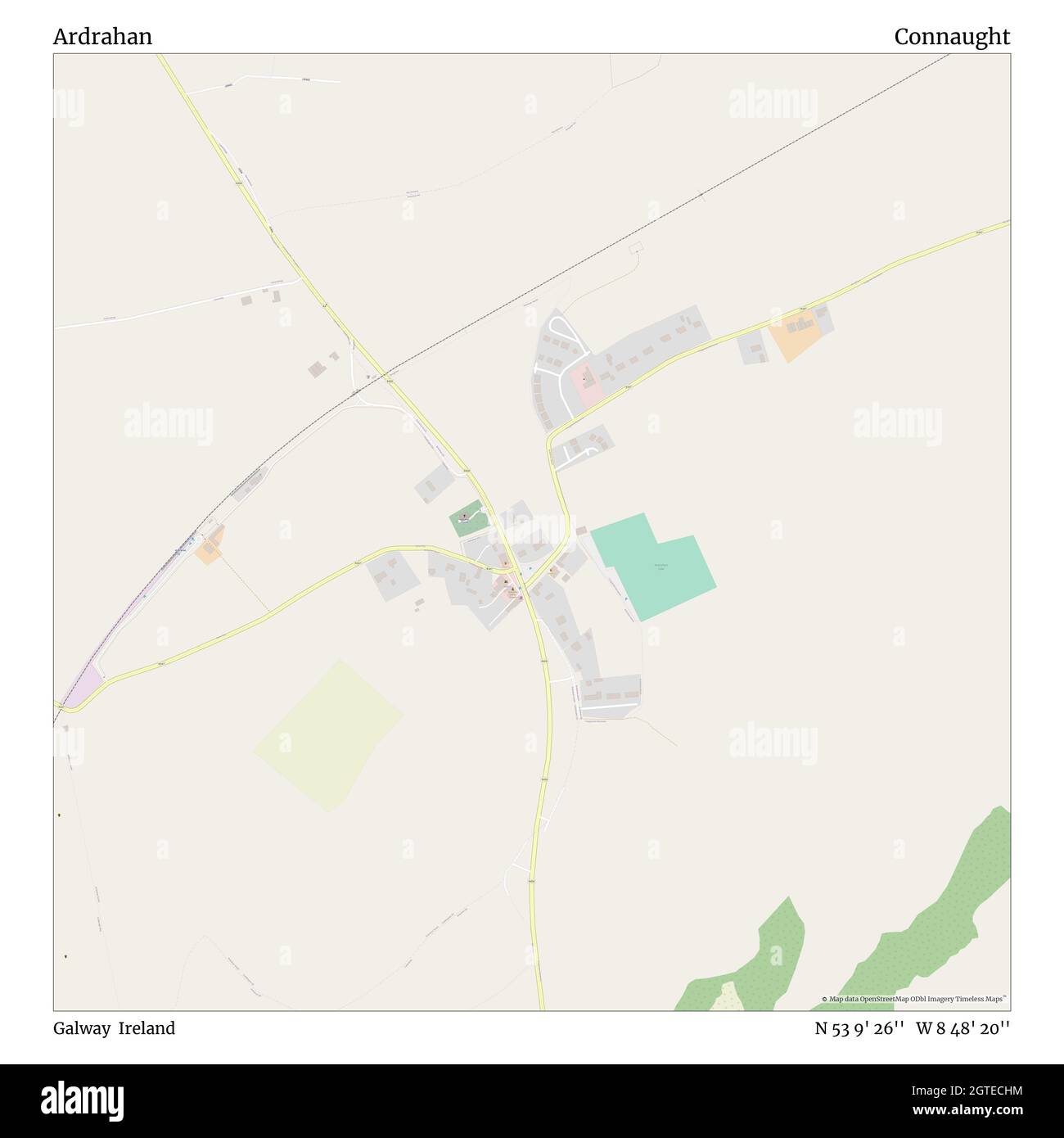 Ardrahan, Galway, Ireland, Connaught, N 53 9' 26'', W 8 48' 20'', map, Timeless Map veröffentlicht im Jahr 2021. Reisende, Entdecker und Abenteurer wie Florence Nightingale, David Livingstone, Ernest Shackleton, Lewis and Clark und Sherlock Holmes haben sich bei der Planung von Reisen zu den entlegensten Ecken der Welt auf Karten verlassen.Timeless Maps kartiert die meisten Orte auf der Welt und zeigt die Verwirklichung großer Träume Stockfoto