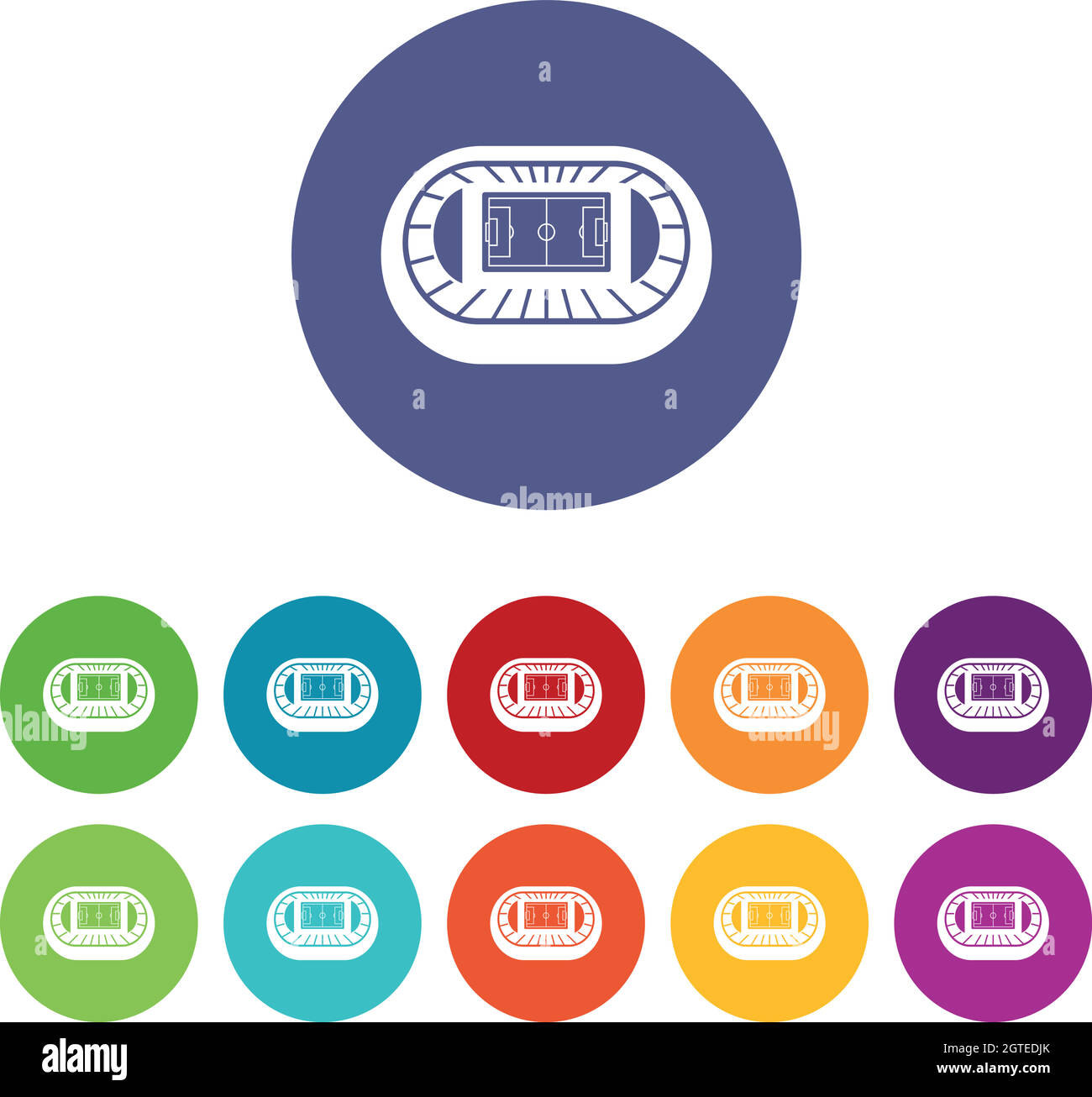 Symbole für die Stadionansicht von oben Stock Vektor