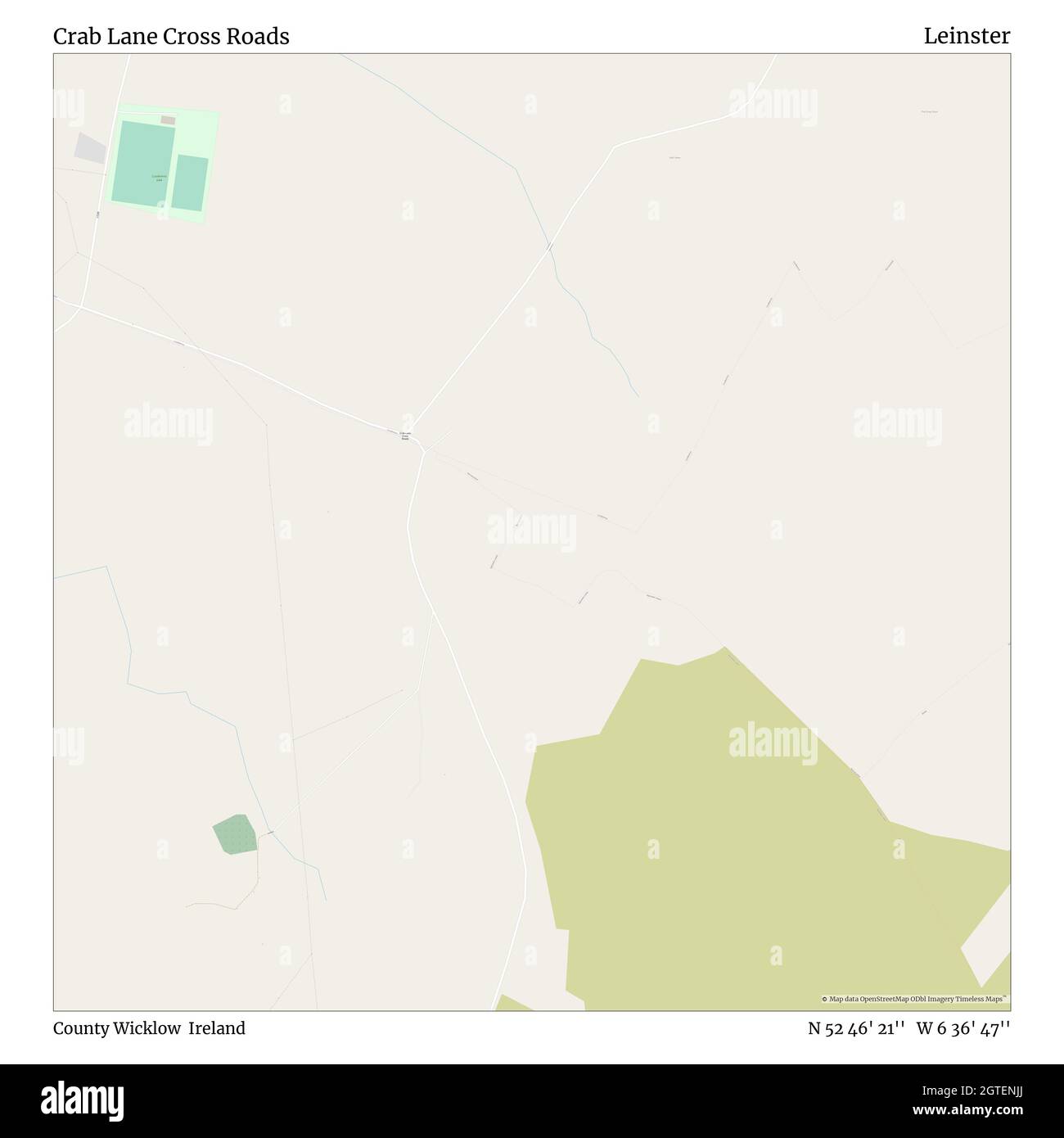 Crab Lane Cross Roads, County Wicklow, Irland, Leinster, N 52 46' 21'', W 6 36' 47'', map, Timeless Map veröffentlicht im Jahr 2021. Reisende, Entdecker und Abenteurer wie Florence Nightingale, David Livingstone, Ernest Shackleton, Lewis and Clark und Sherlock Holmes haben sich bei der Planung von Reisen zu den entlegensten Ecken der Welt auf Karten verlassen.Timeless Maps kartiert die meisten Orte auf der Welt und zeigt die Verwirklichung großer Träume Stockfoto