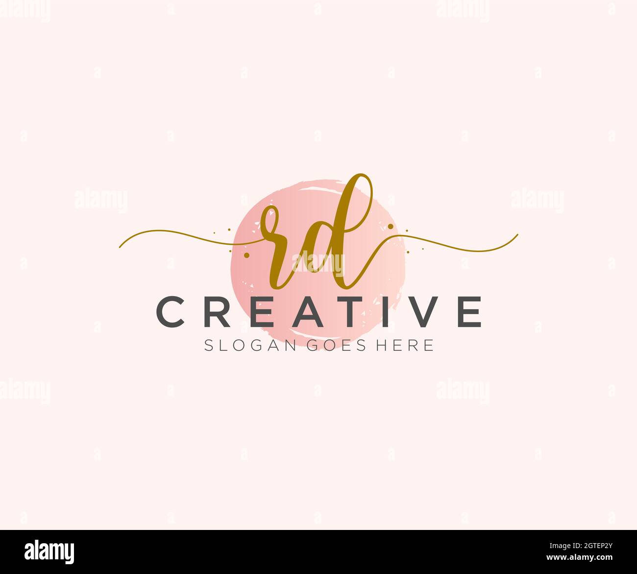 Rd feminine Logo Schönheit Monogramm und elegantes Logo-Design, Handschrift Logo der ursprünglichen Signatur, Hochzeit, Mode, Blumen und botanischen mit kreativen Stock Vektor