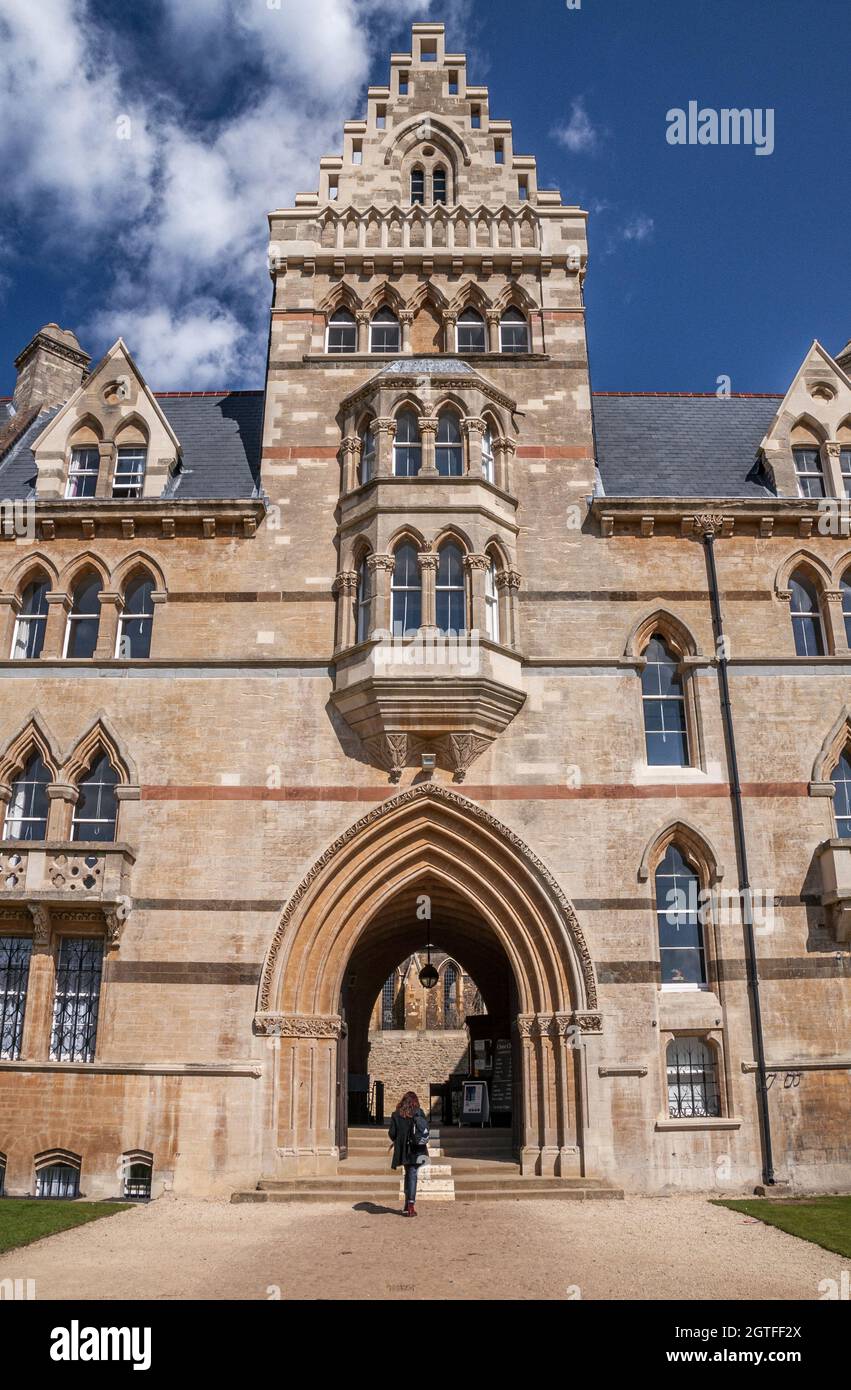 Eintritt zum Meadow Building, Christ Church College, Oxford University Stockfoto