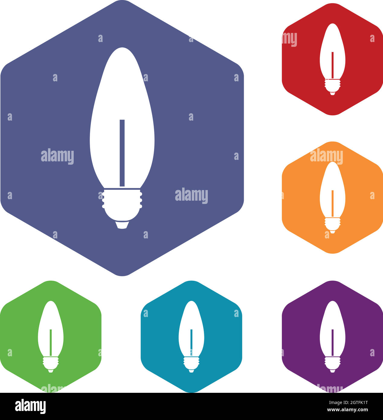 Lampe ovale Form Icons set Stock Vektor