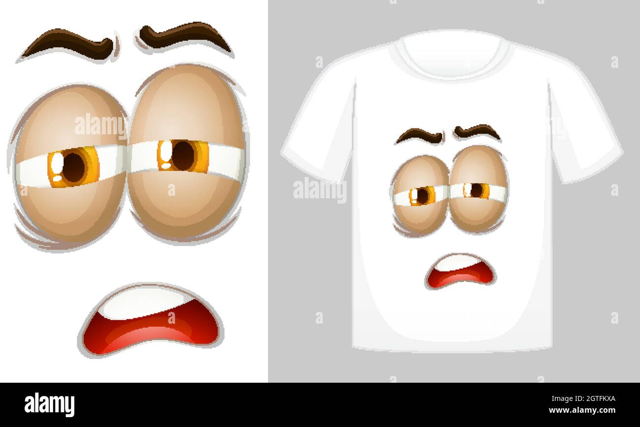 T-Shirt-Dessin mit Grafik vorne Stock Vektor