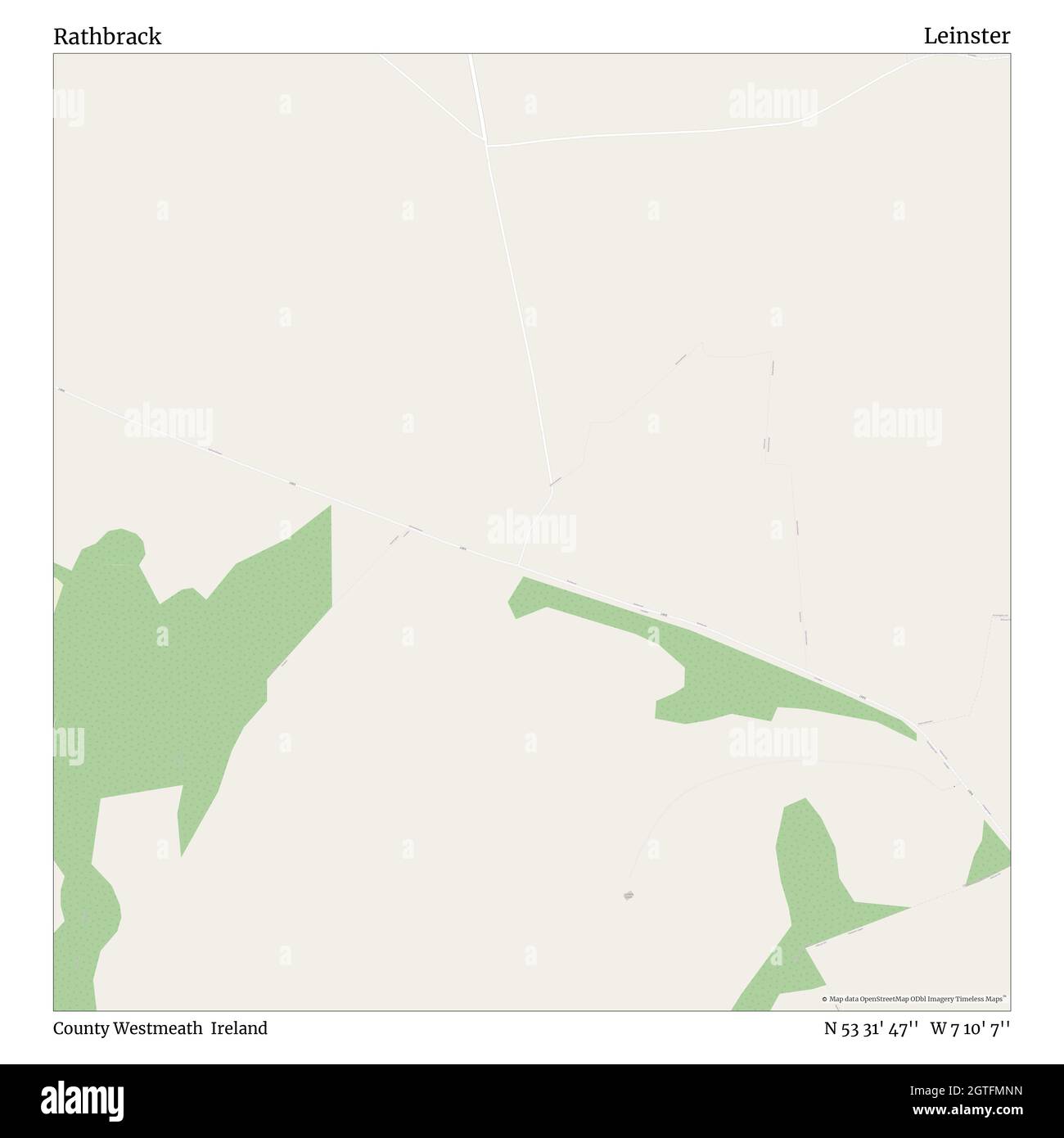 Rathbrack, County Westmeath, Irland, Leinster, N 53 31' 47'', W 7 10' 7'', map, Timeless Map veröffentlicht im Jahr 2021. Reisende, Entdecker und Abenteurer wie Florence Nightingale, David Livingstone, Ernest Shackleton, Lewis and Clark und Sherlock Holmes haben sich bei der Planung von Reisen zu den entlegensten Ecken der Welt auf Karten verlassen.Timeless Maps kartiert die meisten Orte auf der Welt und zeigt die Verwirklichung großer Träume Stockfoto