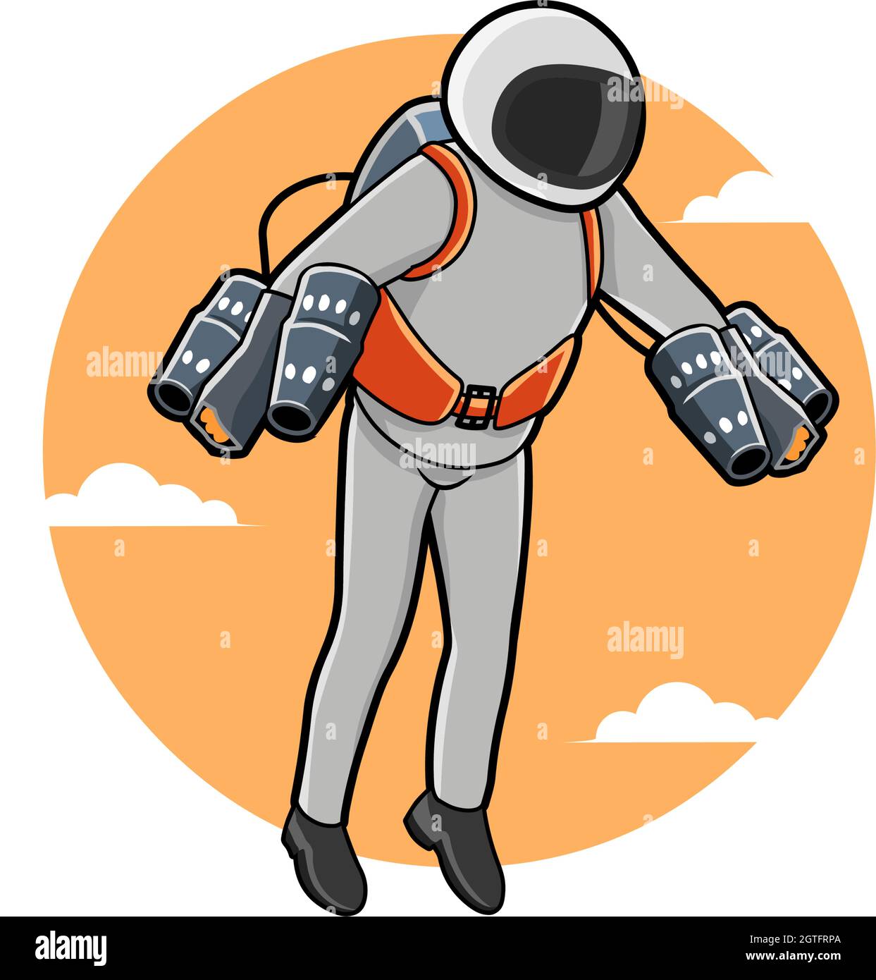 Vektor-Illustration von Jet Suit oder Flight Pack, neue Erfindung Stock Vektor