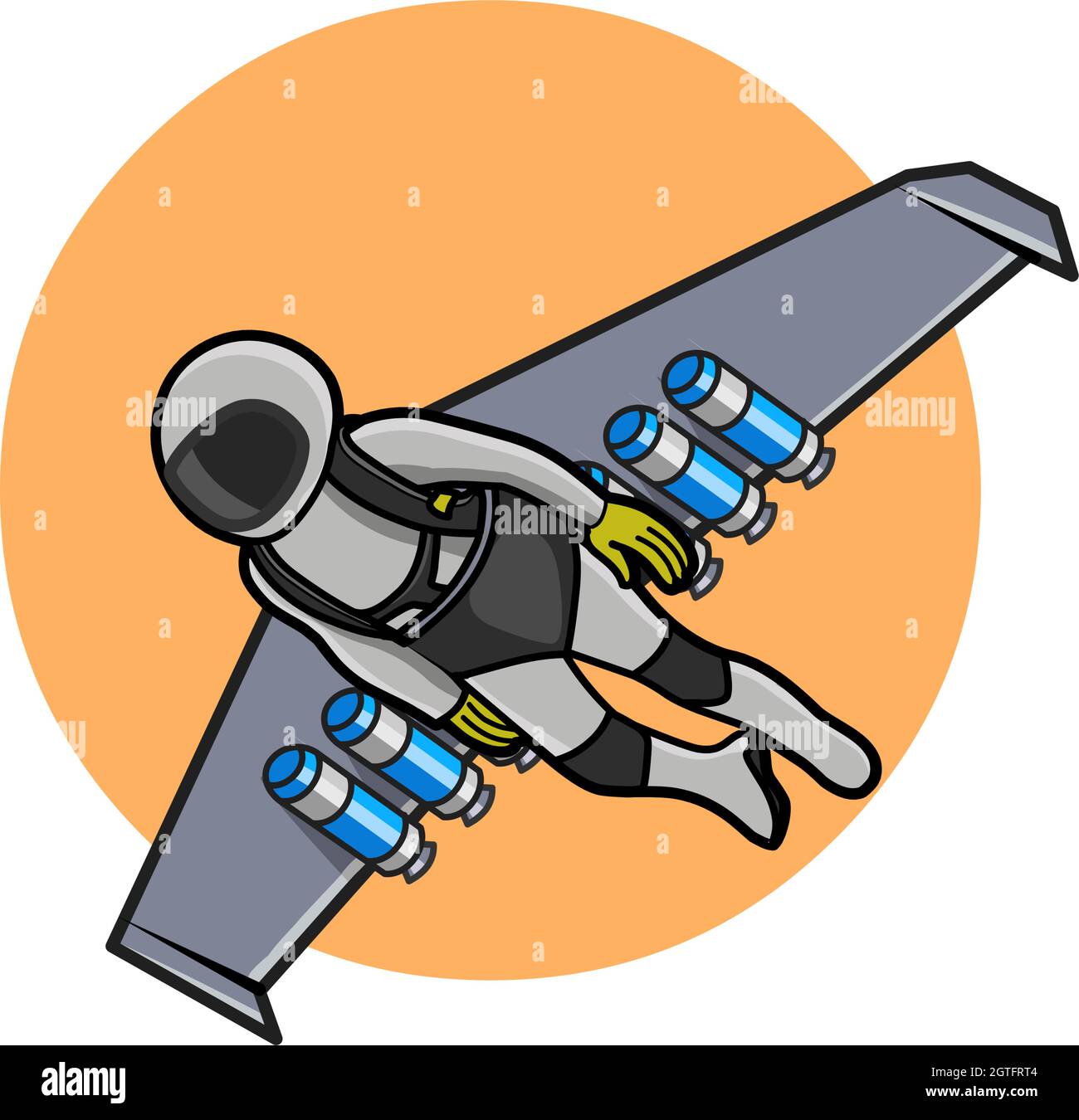 Vektor-Illustration von Jet Suit oder Flight Pack, neue Erfindung Stock Vektor