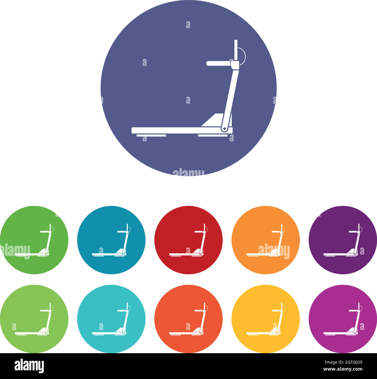 Sport Laufband Straße Ausrüstung Symbole gesetzt Stock Vektor