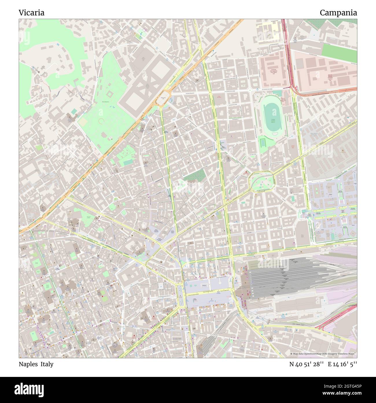 Vicaria, Neapel, Italien, Kampanien, N 40 51' 28'', E 14 16' 5'', map, Timeless Map veröffentlicht im Jahr 2021. Reisende, Entdecker und Abenteurer wie Florence Nightingale, David Livingstone, Ernest Shackleton, Lewis and Clark und Sherlock Holmes haben sich bei der Planung von Reisen zu den entlegensten Ecken der Welt auf Karten verlassen.Timeless Maps kartiert die meisten Orte auf der Welt und zeigt die Verwirklichung großer Träume Stockfoto