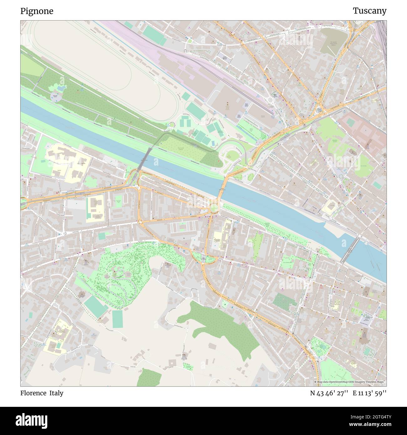 Pignone, Florenz, Italien, Toskana, N 43 46' 27'', E 11 13' 59'', map, Timeless Map veröffentlicht im Jahr 2021. Reisende, Entdecker und Abenteurer wie Florence Nightingale, David Livingstone, Ernest Shackleton, Lewis and Clark und Sherlock Holmes haben sich bei der Planung von Reisen zu den entlegensten Ecken der Welt auf Karten verlassen.Timeless Maps kartiert die meisten Orte auf der Welt und zeigt die Verwirklichung großer Träume Stockfoto