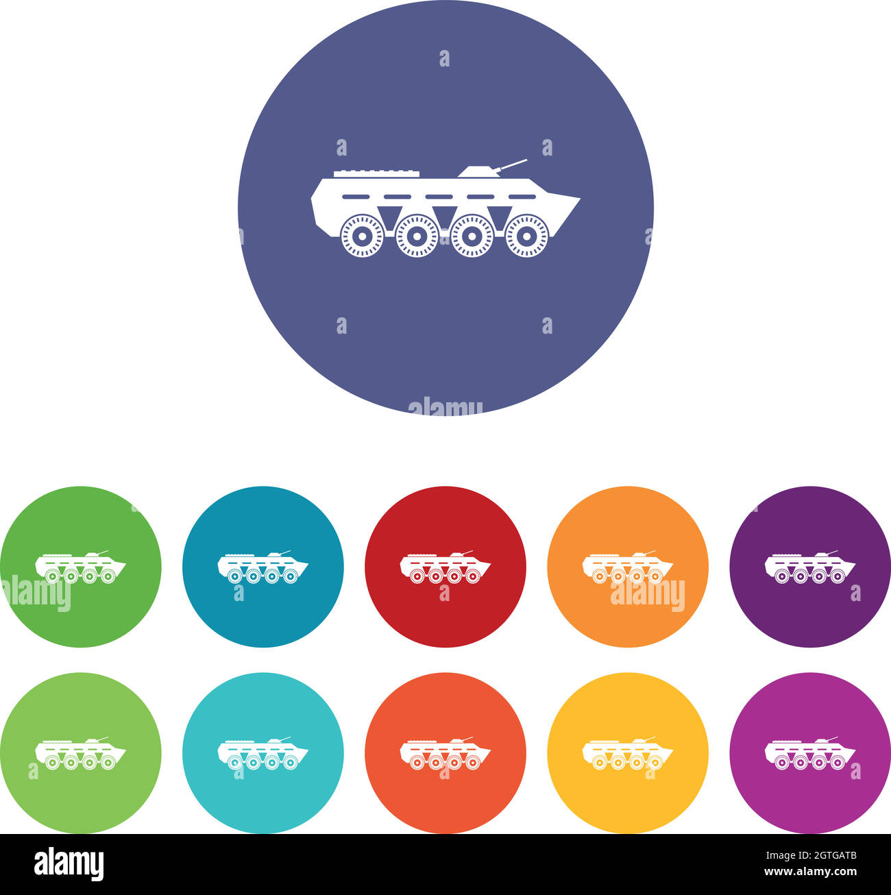 Armee Kampfpanzer Set Symbole Stock Vektor