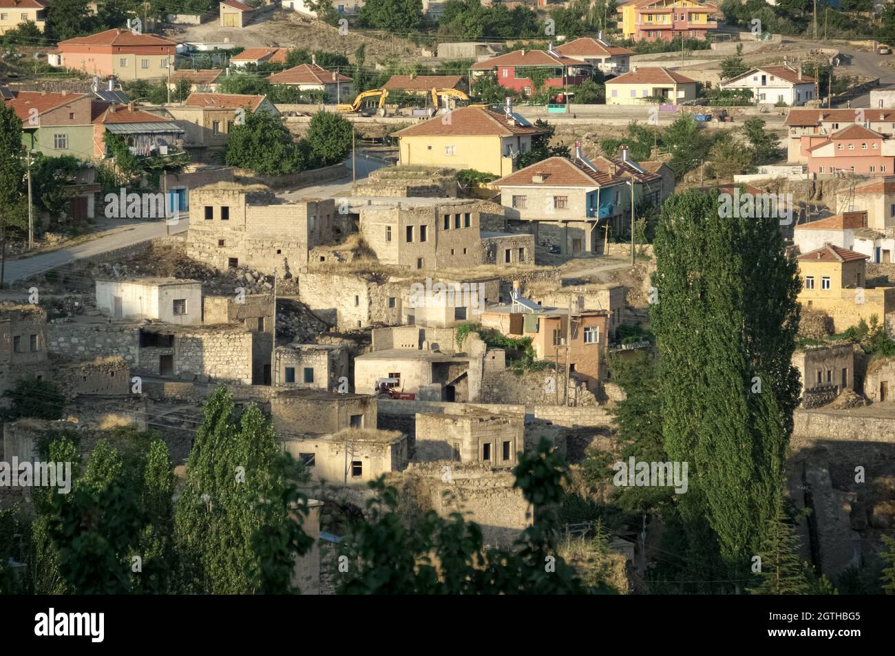 Ländliche Dorf in der Türkei Häuser von Ihlara in Zentral-Anatolien Stockfoto