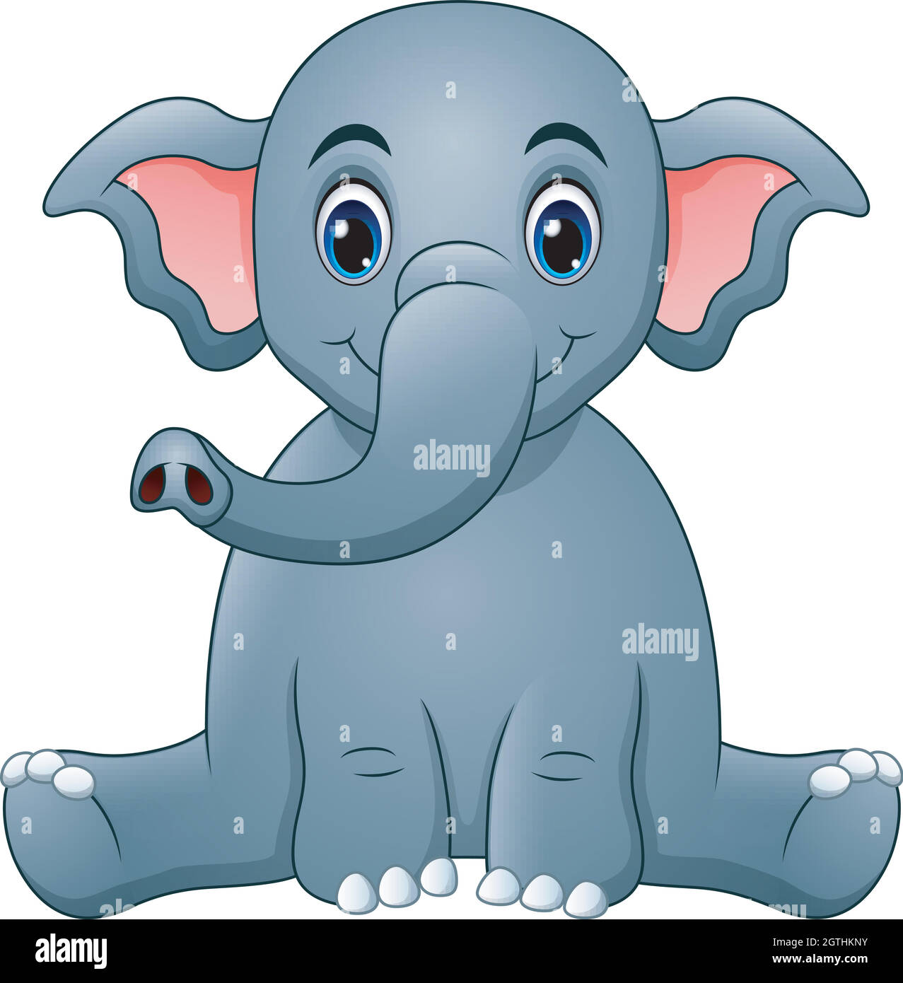 Nettes Baby Elefant Cartoon sitzen Stock Vektor