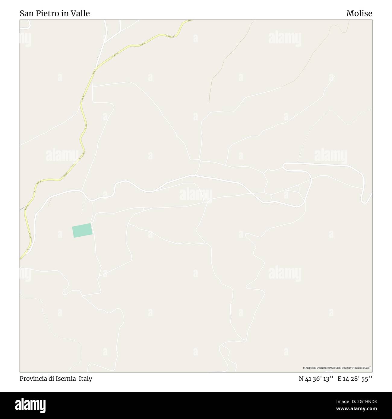 San Pietro in Valle, Provincia di Isernia, Italien, Molise, N 41 36' 13'', E 14 28' 55'', map, Timeless Map veröffentlicht im Jahr 2021. Reisende, Entdecker und Abenteurer wie Florence Nightingale, David Livingstone, Ernest Shackleton, Lewis and Clark und Sherlock Holmes haben sich bei der Planung von Reisen zu den entlegensten Ecken der Welt auf Karten verlassen.Timeless Maps kartiert die meisten Orte auf der Welt und zeigt die Verwirklichung großer Träume Stockfoto