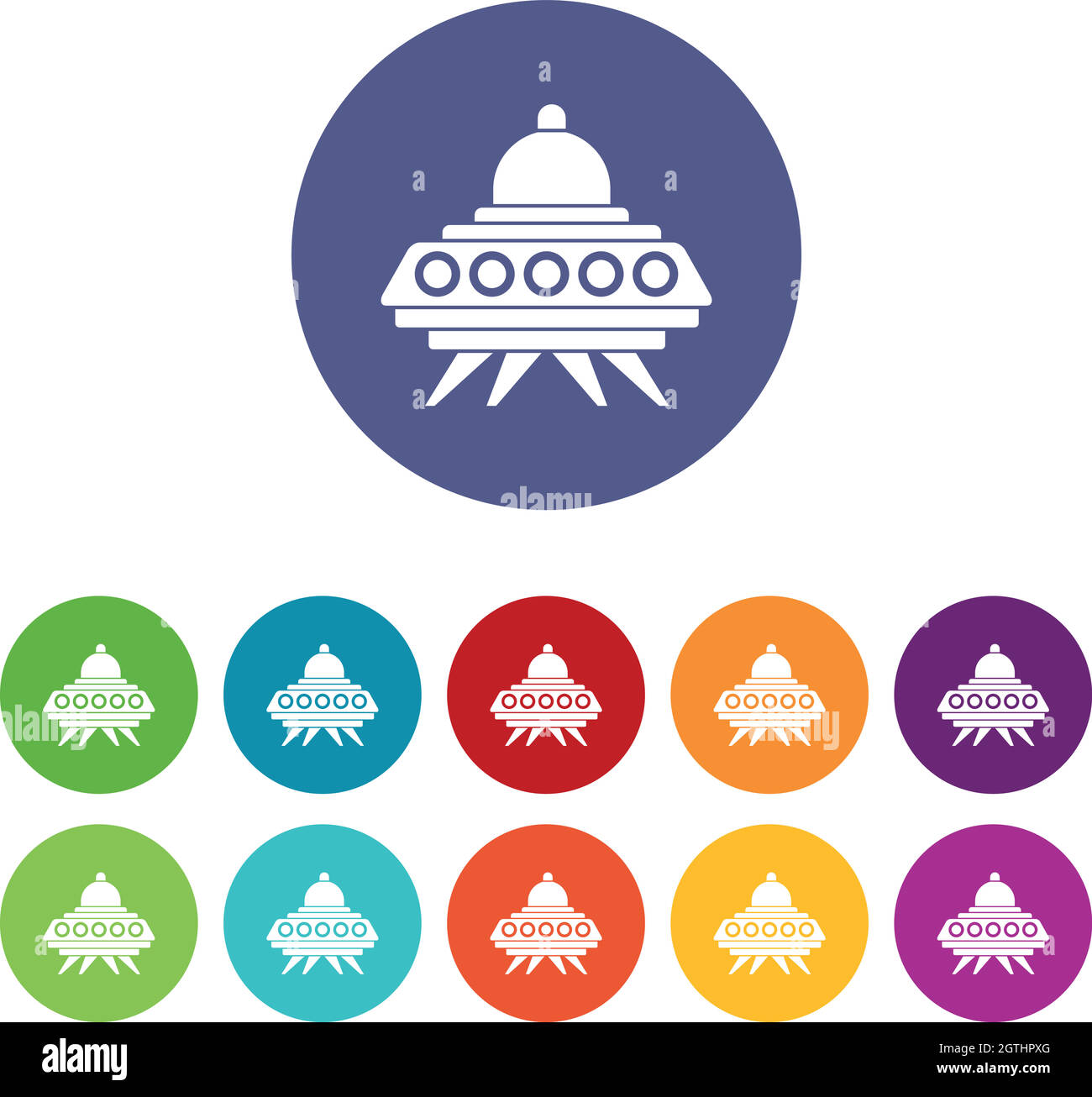 Alien Raumschiff Set Symbole Stock Vektor