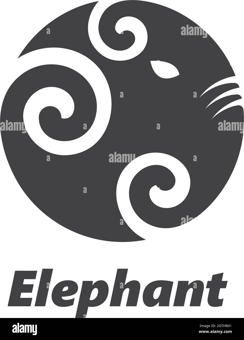 Abbildung des Elefanten-Logo-Vektorsymbols Stock Vektor