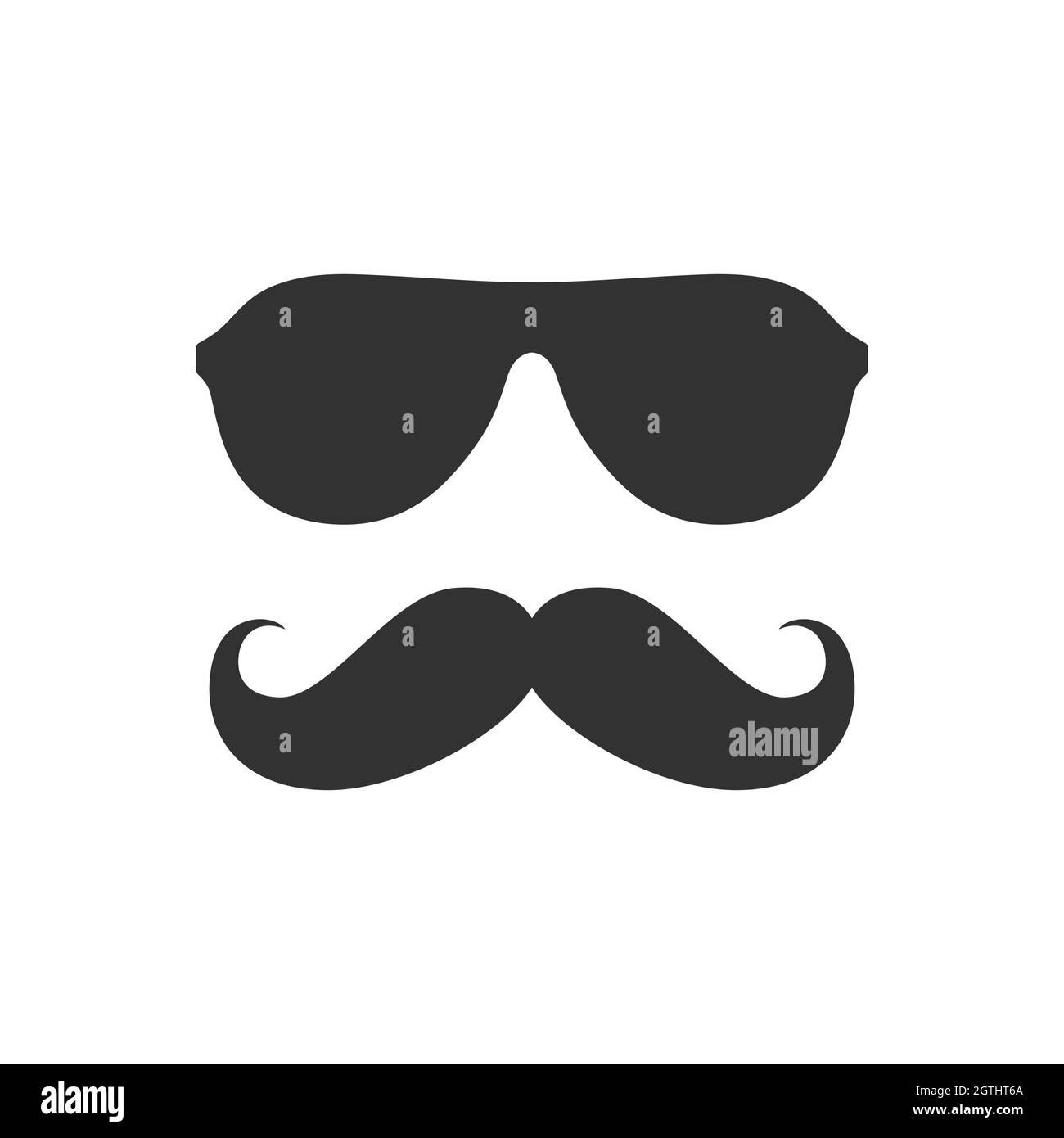 Symbol für den Mann mit Schnurrbart und Sonnenbrille Stock Vektor