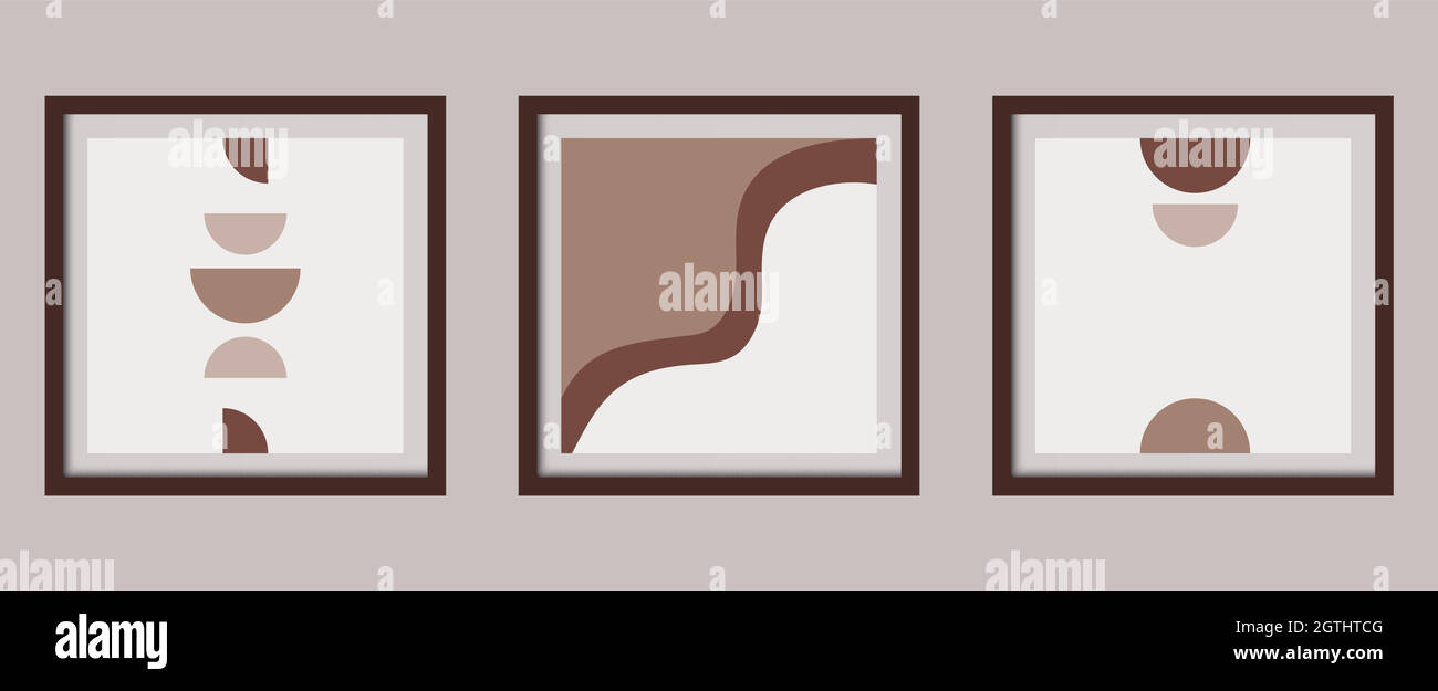 Boho-Set. Moderne Illustration im Stil der Mitte des Jahrhunderts: Poster, Boho-Wanddekor, flaches Design, minimalistische Kunst Stock Vektor