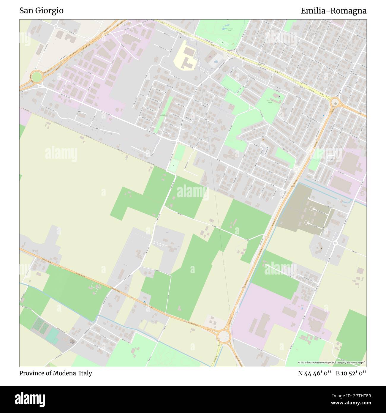 San Giorgio, Provinz Modena, Italien, Emilia-Romagna, N 44 46' 0'', E 10 52' 0'', map, Timeless Map veröffentlicht im Jahr 2021. Reisende, Entdecker und Abenteurer wie Florence Nightingale, David Livingstone, Ernest Shackleton, Lewis and Clark und Sherlock Holmes haben sich bei der Planung von Reisen zu den entlegensten Ecken der Welt auf Karten verlassen.Timeless Maps kartiert die meisten Orte auf der Welt und zeigt die Verwirklichung großer Träume Stockfoto